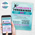 match your team club or gym colors with this customizable gymnastics fundriaser flyer